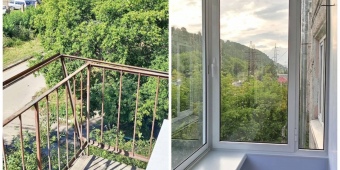 Остекление балкона и внутренняя отделка «под ключ» Балкон остеклен алюминиевым профилем с раздвижной системой. 